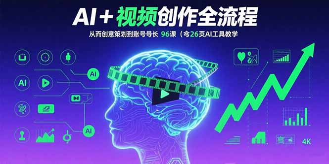 （15869期）AI+短视频创作全流程：从创意策划到账号增长，96节课(含26项AI工具教学)-云深网创社