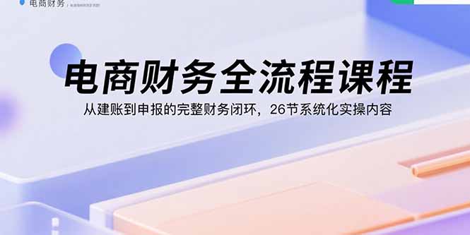 （15893期）电商财务全流程课程：从建账到申报的完整财务闭环，26节系统化实操内容-云深网创社