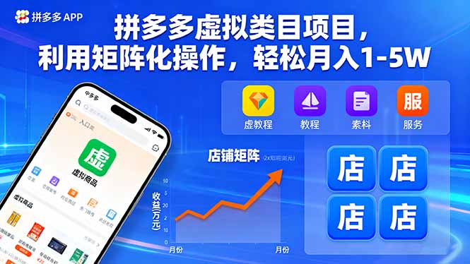 （16025期）拼多多虚拟类目项目，利用矩阵化操作，轻松月入1-5W-云深网创社