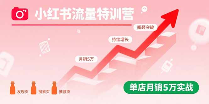 （15936期）小红书流量特训营：突破流量瓶颈，实现店铺持续增长，单店月销5万实战-云深网创社
