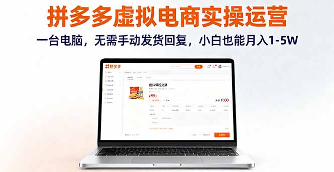 （16138期）拼多多虚拟电商实操运营，一台电脑，无需手动发货回复，小白也能月入1-5W-云深网创社