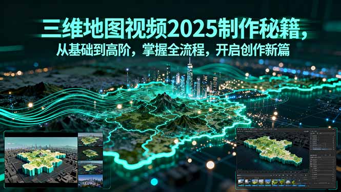 （15983期）三维地图视频2025制作秘籍，从基础到高阶，掌握全流程，开启创作新篇-云深网创社