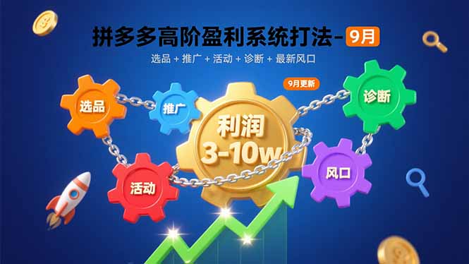 （15916期）拼多多高阶盈利系统打法-9月：选品+推广+活动+诊断+最新风口，月利润3-10w-云深网创社