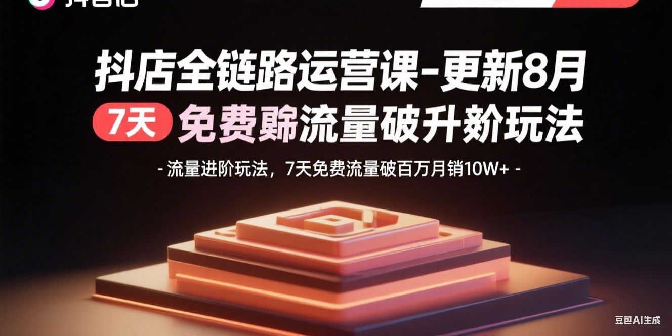 （15918期）抖店全链路运营课-更新8月：流量进阶玩法，7天免费流量破百万月销10W+-云深网创社