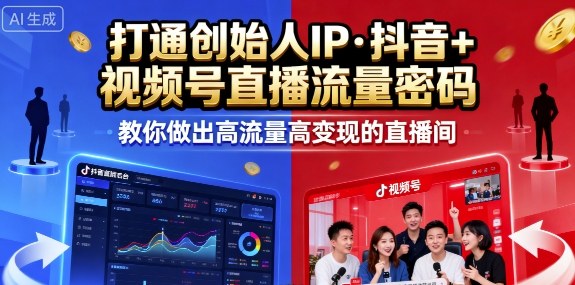 25年直播9-10两期线下课，打通创始人IP，抖音+视频号直播流量密码，教你做出高流量高变现的直播间-云深网创社