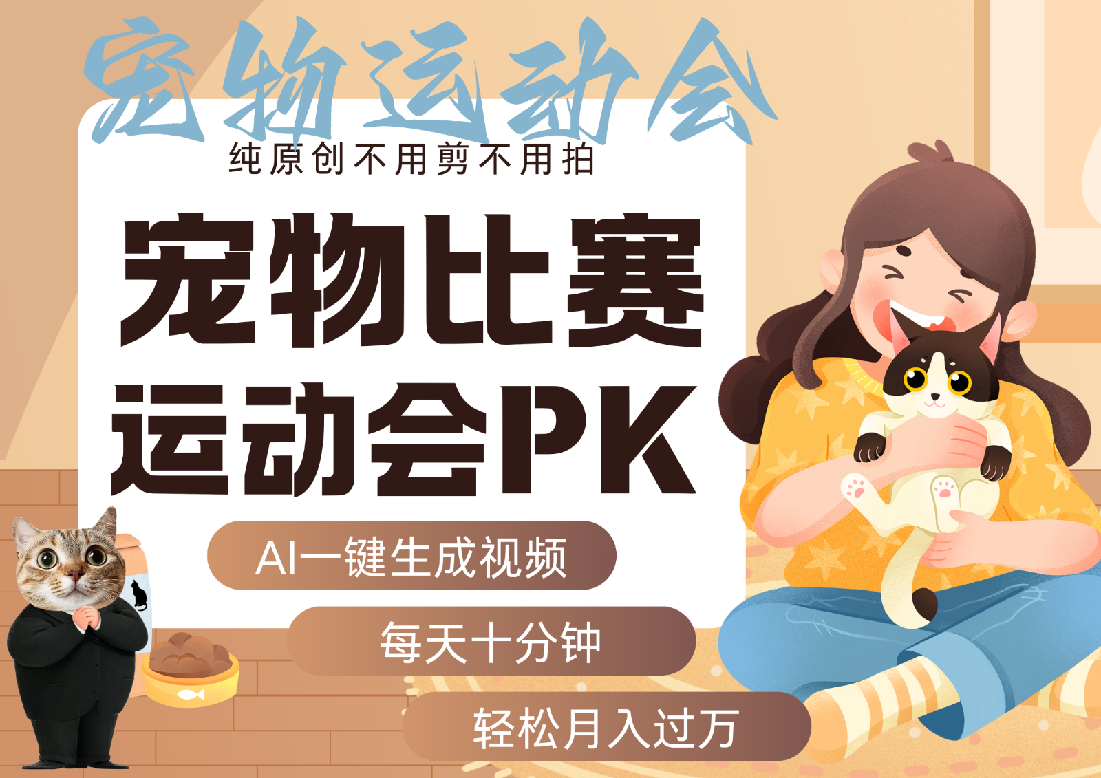 AI萌宠运动员跳水 射击  篮球  足球比赛   每天十分钟 附详细提示词文案库  代替做…-云深网创社