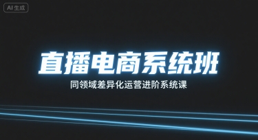 直播电商系统班，同领域差异化运营进阶系统课-云深网创社