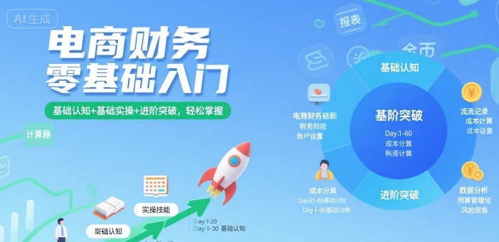 电商财务零基础入门，基础认知+基础实操+进阶突破，轻松掌握-云深网创社