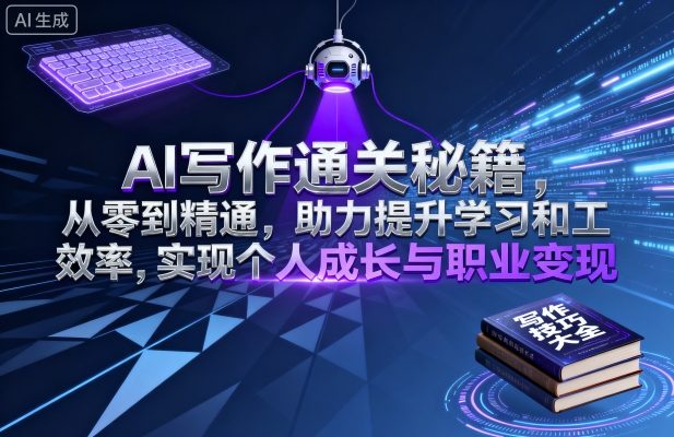 AI写作通关秘籍，从零到精通，助力提升学习和工作效率，实现个人成长与职业变现-云深网创社
