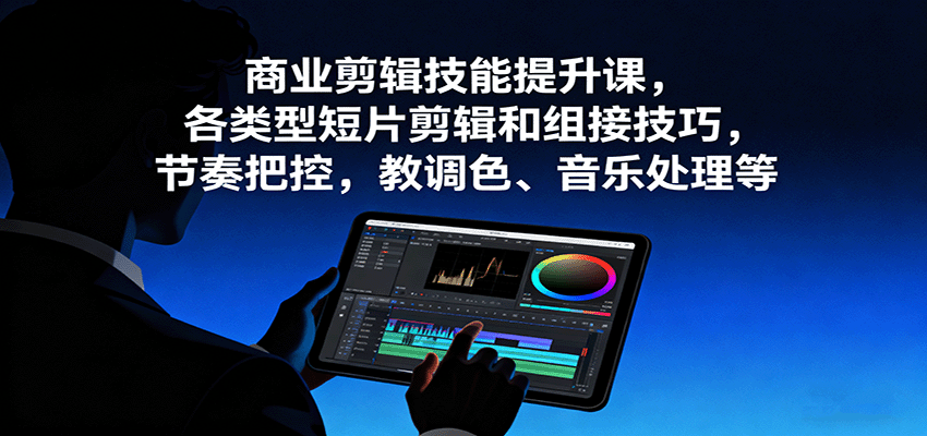 商业剪辑技能提升课，各类型短片剪辑和组接技巧，节奏把控，教调色、音乐处理等-云深网创社