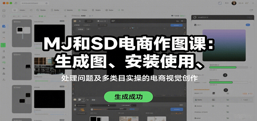 MJ和SD电商作图课：生成图、安装使用、处理问题及多类目实操的电商视觉创作-云深网创社
