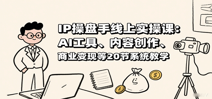 IP操盘手线上实操课：AI工具、内容创作、商业变现等20节系统教学-云深网创社