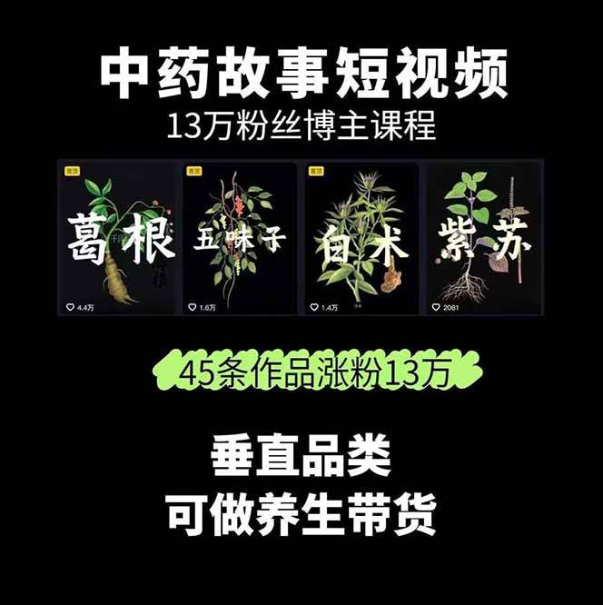 图片[2]-中药文化赛道：溯源故事开发，AI工具实战，平台运营，全方位解锁中医流量变现新路径-云深网创社