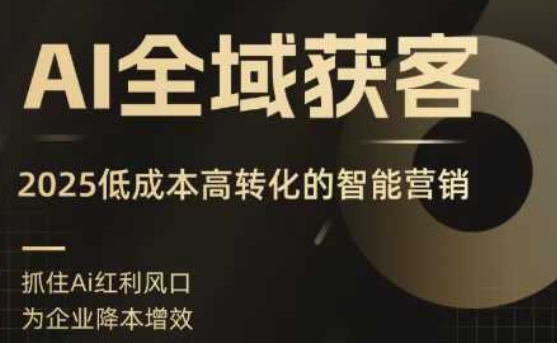AI全域获客实训营，2025低成本高转化的智能营销，精准找客，高效营销-云深网创社