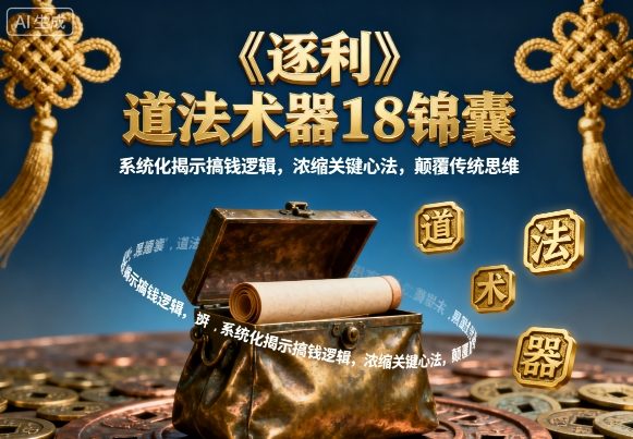 《逐利》道法术器18锦囊，系统化揭示搞钱逻辑，浓缩关键心法，颠覆传统思维-云深网创社