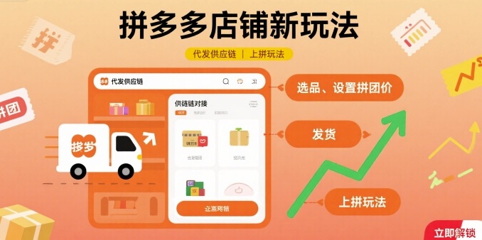 拼多多店铺新玩法，代发供应链上拼玩法-云深网创社
