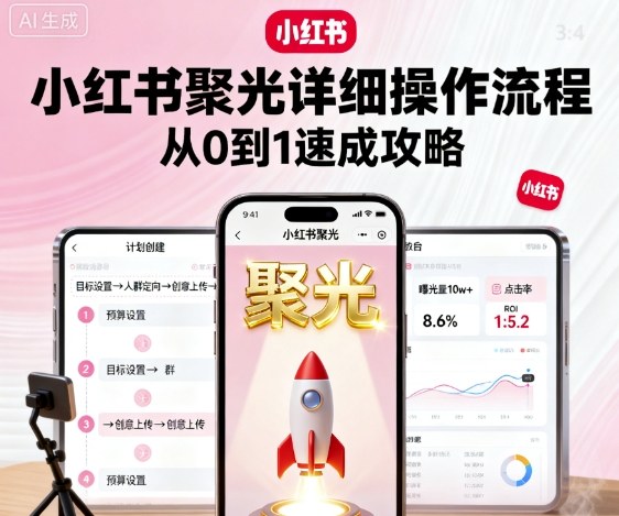 小红书聚光详细操作流程，小红书聚光从0到1速成攻略-云深网创社