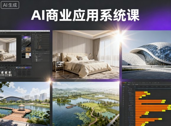 AI商业应用系统课，室内-软装-建筑-景观，智能设计+效果图+动画画实战-云深网创社
