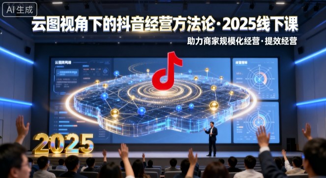 云图视角下的抖音经营方法论，2025线下课，助力商家规模化经营，提效经营（录音+字幕）-云深网创社
