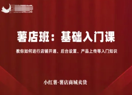 小红薯薯店商城卖货，基础入门课，教你如何进行店铺开通、后台设置、产品上传等入门知识-云深网创社