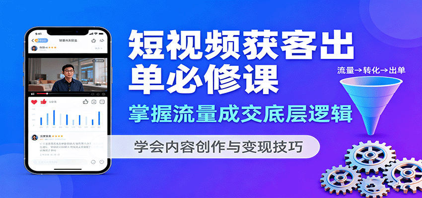 短视频获客出单必修课：掌握流量成交底层逻辑，学会内容创作与变现技巧-云深网创社