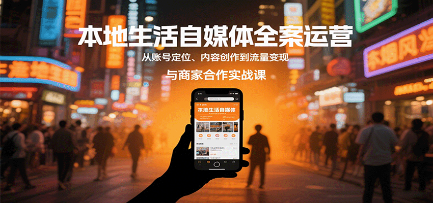 本地生活自媒体全案运营，从账号定位、内容创作到流量变现与商家合作实战课-云深网创社