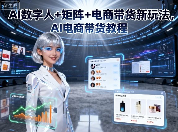 AI数字人+矩阵+电商带货新玩法，AI电商带货教程-云深网创社