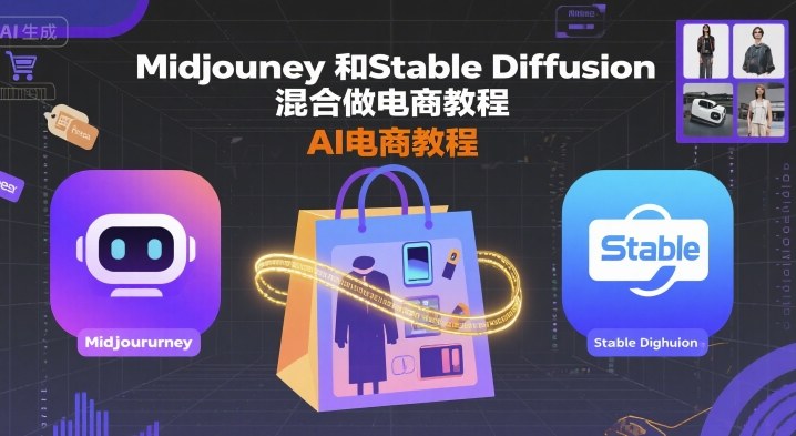 Midjourney和Stable Diffusion混合做电商教程-ai电商教程-云深网创社