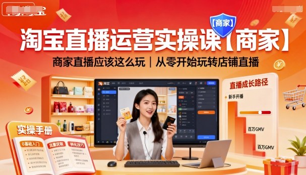 淘宝直播运营实操课【商家】，商家直播应该这么玩，从零开始玩转店铺直播-云深网创社