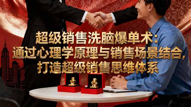 （16370期）超级销售洗脑爆单术：通过心理学原理与销售场景结合,打造超级销售思维体系-云深网创社