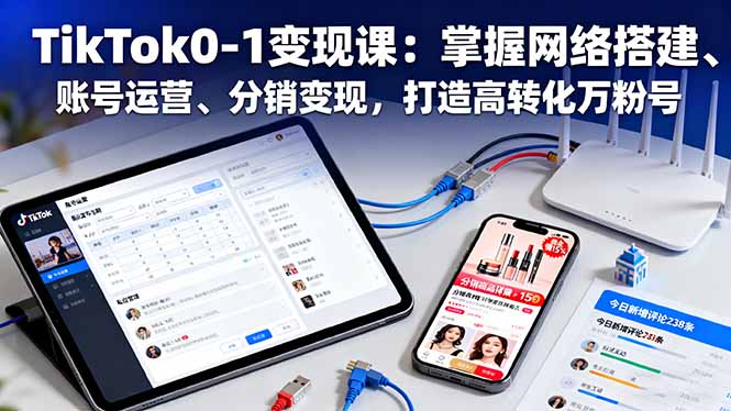 （16334期）TikTok0-1变现课：掌握网络搭建、账号运营、分销变现，打造高转化万粉号-云深网创社