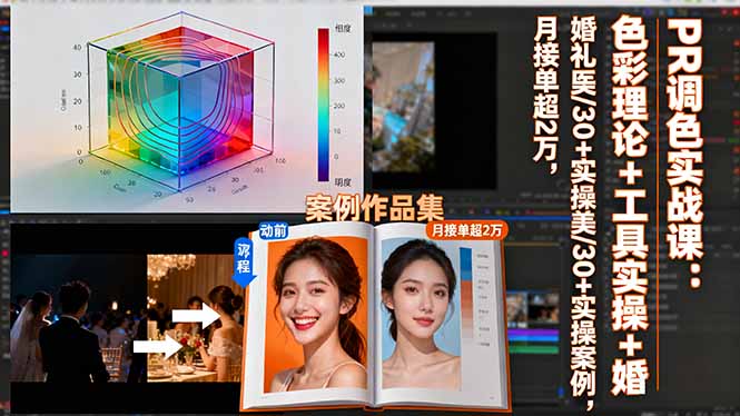 （16336期）PR调色实战课：色彩理论+工具实操+婚礼医美/30+实操案例，月接单超2万-云深网创社