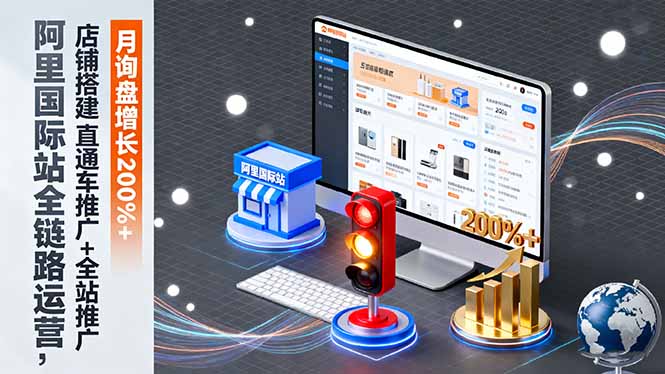 （16311期）阿里国际站全链路运营，店铺搭建+直通车推广+全站推广，月询盘增长200%+-云深网创社