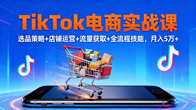 （16422期）TikTok电商实战课10月，选品策略+店铺运营+流量获取+全流程技能，月入5万+-云深网创社