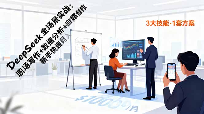 （16418期）DeepSeek全场景实战：职场写作+数据分析+自媒体创作，新手快速月入过万-云深网创社