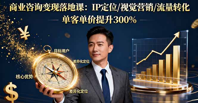 （16249期）商业咨询变现落地课：IP定位/视觉营销/流量转化，单客单价提升300%-云深网创社