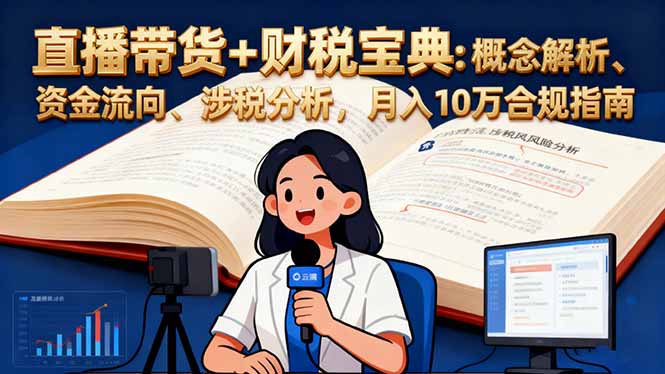 （16444期）直播带货+财税宝典：概念解析、资金流向、涉税分析，月入10万合规指南-云深网创社