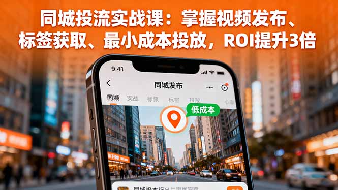 （16172期）同城投流实战课：掌握视频发布、标签获取、最小成本投放，ROI提升3倍-云深网创社