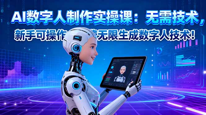 （16376期）AI数字人制作实操课：无需技术，新手可操作，免费无限生成数字人技术！-云深网创社