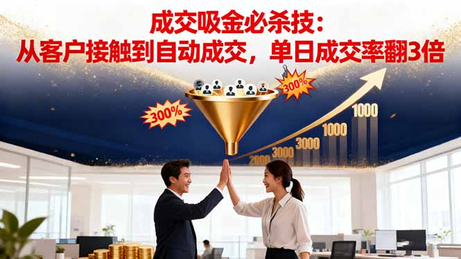 （16432期）吸金成交营销必杀技：从客户接触到自动成交，单日成交率翻3倍-云深网创社