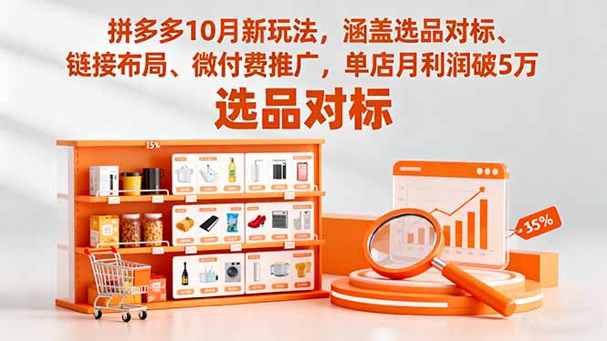（16364期）拼多多10月新玩法，涵盖选品对标、链接布局、微付费推广，单店月利润破5万-云深网创社