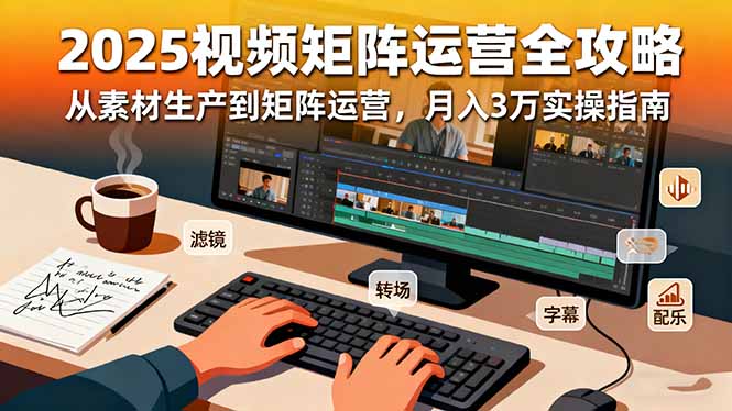 （16333期）2025短视频矩阵运营全攻略：从素材生产到矩阵运营，月入3万实操指南-云深网创社