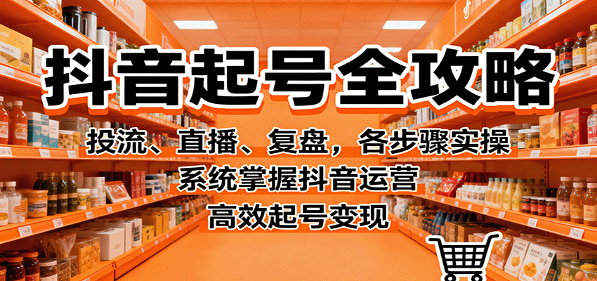 抖音起号全攻略，投流、直播、复盘，各步骤实操，系统掌握抖音运营，高效起号变现-云深网创社
