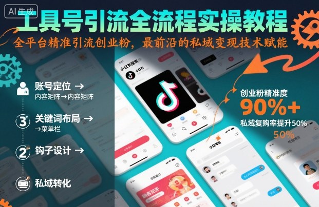 工具号引流全流程保姆级实操教程，全平台精准引流创业粉，最前沿的私域变现技术赋能-云深网创社