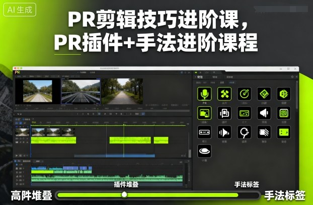 PR剪辑技巧进阶课，PR插件+手法进阶课程-云深网创社