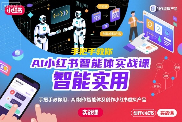 AI小红书智能体实战课，手把手教你用AI制作智能体及创作小红书虚拟产品，提效+内容商业化-云深网创社