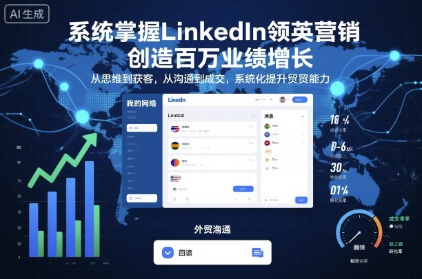 系统掌握LinkedIn领英营销，创造百万业绩增长，从思维到获客，从沟通到成交，系统化提升外贸能力-云深网创社