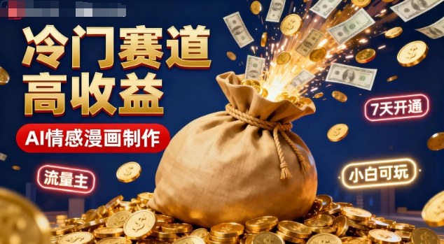 公众号冷门赛道，用AI做情感漫画，7天开通流量主，操作简单，小白可玩-云深网创社