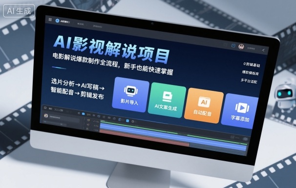 AI影视解说项目，电影解说爆款制作全流程，新手也能快速掌握-云深网创社