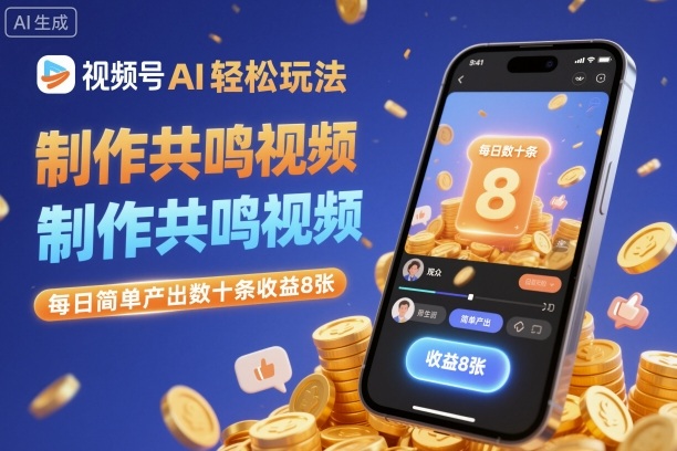 视频号AI轻松玩法，制作共鸣视频，每日简单产出数十条收益8张-云深网创社